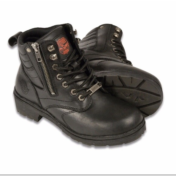 Milwaukee Leather Women’s Side Zipper Plain Toe Boot - MBL9320 Size 8 - Picture 1 of 10